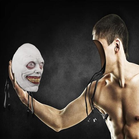 قناع VICDUEKG للهالوين المخيف المخيف، قناع الشياطين المبتسمة، قناع تنكري ثلاثي الأبعاد، ديكورات حفلات الهالوين in Kuwait