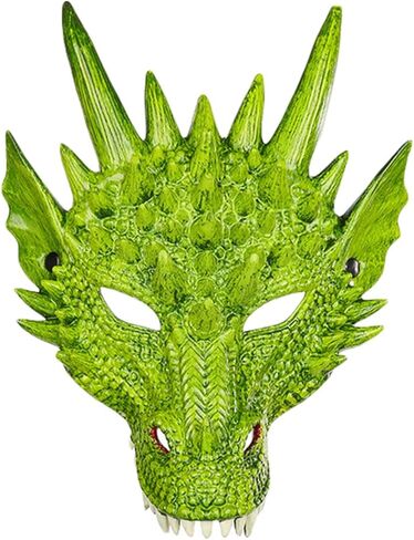 XIAXAIXU الأطفال الأولاد ثلاثية الأبعاد التنين الحيوان تأثيري هالوين مخيف واقعية محكم كامل رئيس زي حفلة الدعائم in Kuwait