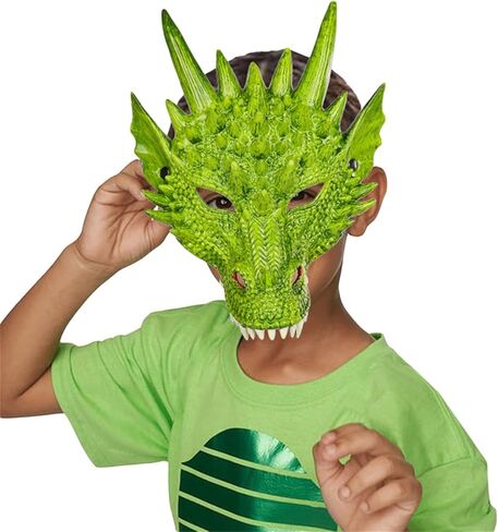 XIAXAIXU الأطفال الأولاد ثلاثية الأبعاد التنين الحيوان تأثيري هالوين مخيف واقعية محكم كامل رئيس زي حفلة الدعائم in Kuwait