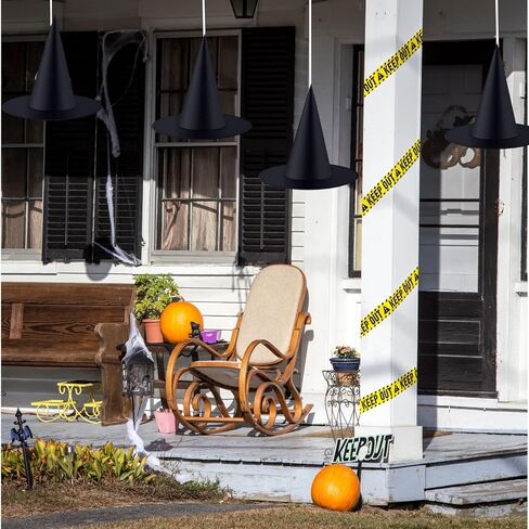 CROOT 8 Pieces Witch Hats Decorations, Black Witch Hat,Halloween Costume for Hanging Witchs Hats Theme Decoration or Halloween Party Cosplay Holiday Hats in Kuwait