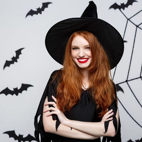 CROOT 8 Pieces Witch Hats Decorations, Black Witch Hat,Halloween Costume for Hanging Witchs Hats Theme Decoration or Halloween Party Cosplay Holiday Hats in Kuwait