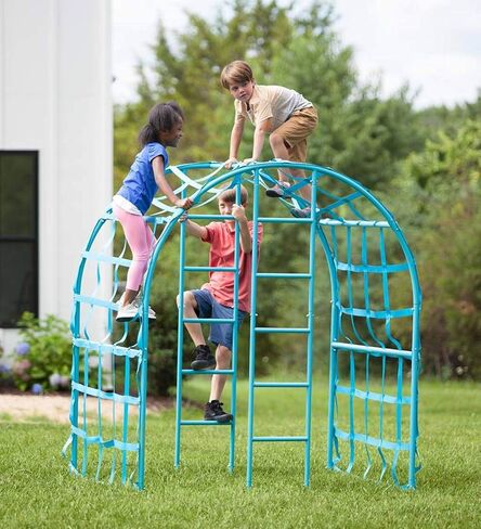 HearthSong Giant Climbing Wave with Powder-Coated Steel Frame and Polyester Webbing Play Space for Multiple Kids, 79" L x 67" W x 74" H, Holds up to 250 lbs. in Kuwait