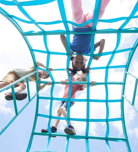 HearthSong Giant Climbing Wave with Powder-Coated Steel Frame and Polyester Webbing Play Space for Multiple Kids, 79" L x 67" W x 74" H, Holds up to 250 lbs. in Kuwait