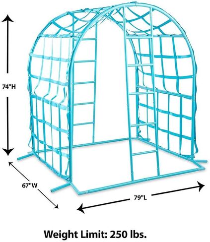 HearthSong Giant Climbing Wave with Powder-Coated Steel Frame and Polyester Webbing Play Space for Multiple Kids, 79" L x 67" W x 74" H, Holds up to 250 lbs. in Kuwait