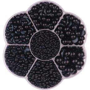 YAKA 3000 PCS 1 Box 7Sizes 2.5/3/4/5/6/8/10mm Flat Back Half Round Pearl Cabochon Bead Loose Beads Gem for Nail Craft Scrapbook DIY Decoration (Red)