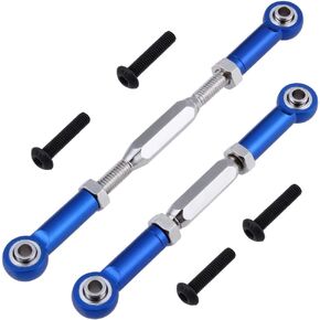 Adjustable 80-98mm Aluminum Turnbuckles and Camber Links with Rod Ends for RC Traxxas Slash 4x4 1/10 Short Course Racing Truck Option Upgrade Parts (Red)