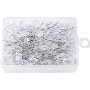 HEALLILY Corsage Pins Rhinestone Flower Pins Straight Head Pins for DIY Wedding Bouquet Craft Decoration 100Pcs in Saudi Arabia