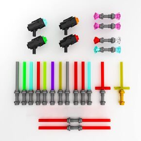 BingBricks 105pcs Light Sword Saber Blaster Building Blocks Accessory Pack for Lego Star Wars Fans, Third Party Building Accessories Compatible for Lego Minifigures in Saudi Arabia