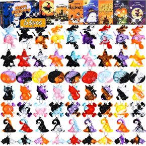 63 قطعة من ألعاب BYTINO Pop Fidget Toys Pack Mini Pop Keychain Toys السائبة هدايا حفلات الهالوين للأطفال خدعة أو أكياس هدايا هدايا لعبة مكتب تخفيف التوتر (63 قطعة سلسلة مفاتيح + 63 قطعة بطاقة تهنئة) in Kuwait