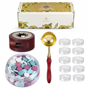 150 قطعة من خرزات الشمع لختم عباد الشمس من Mceal، جهاز تدفئة الدفة، مجموعة شموع ملعقة ختم الشمع (مرجاني) in Kuwait