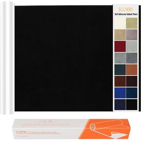 ILOFRI Fabric Couch Repair Patch Self Adhesive 8x11 inch 2PCS, Velvet Microfiber Flannel Sofa Repairing for Upholstery, Furniture, Loveseat, Car Seats, Office Chair, Cloth, Carpet - Coffee Brown in Kuwait