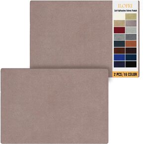 رقعة إصلاح الأريكة المصنوعة من القماش من ILOFRI ذاتية اللصق مقاس 8 × 11 بوصة قطعتين، إصلاح أريكة الفانيلا من الألياف الدقيقة المخملية للتنجيد والأثاث والمقاعد ومقاعد السيارة وكرسي المكتب والقماش والسجاد - بني القهوة in Kuwait