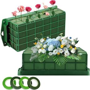 zzhxkjhky 2PCS قفص رغوة الأزهار مع أشرطة الأزهار حاملي قفص الأزهار مع رغوة الأزهار لترتيبات الزهور الطازجة وديكورات العطلات الزفاف الداخلية والحديقة in Kuwait