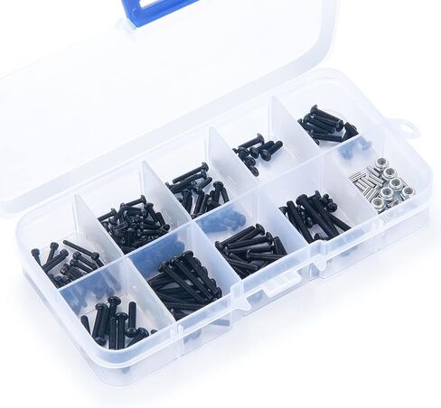 Zolikar 206 قطعة RC طقم مسامير دبابيس M2.5 المكسرات المسمار تشكيلة مجموعة ل TRX4M ترقيات 1/18 مقياس RC الزاحف اكسسوارات السيارات in Saudi Arabia