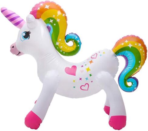 لعبة نفخ وحيد القرن بألوان قوس قزح من شركة Dreidel مقاس 60.96 سم (عبوة من قطعتين) in Saudi Arabia