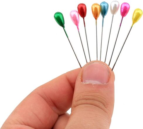 دبابيس راس لؤلؤ على شكل دمعة للباقة والزفاف والخياطة والحجاب والوشاح 100 قطعة دبابيس مستقيمة 2 انش in Kuwait