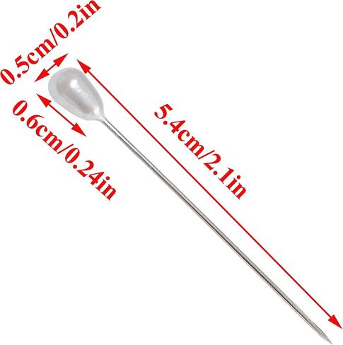 دبابيس راس لؤلؤ على شكل دمعة للباقة والزفاف والخياطة والحجاب والوشاح 100 قطعة دبابيس مستقيمة 2 انش in Kuwait