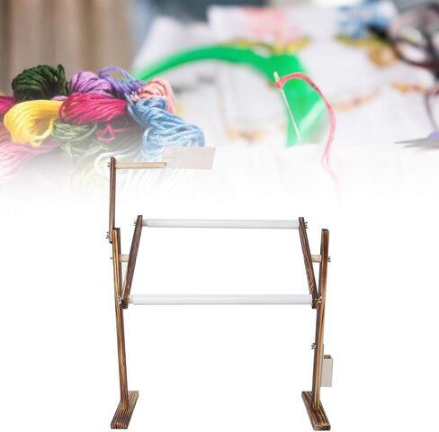 Cross Stitch Stand, 360 Degrees Adjustable Embroidery Rack, Pine Wood Embroidery Hoop Stand Embroidery Stand For Art Craft Sewing Projects in Saudi Arabia