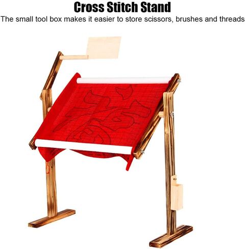 Cross Stitch Stand, 360 Degrees Adjustable Embroidery Rack, Pine Wood Embroidery Hoop Stand Embroidery Stand For Art Craft Sewing Projects in Saudi Arabia