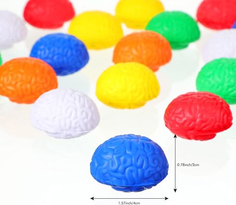 20 Pieces Mini Brain Stress Ball Halloween Brain Toy Hand Muscle Exercise Pressure Ball for Teens and Adults Improving Grip Strength Object Recognition Props Release Pressure, 6 Colors in Saudi Arabia