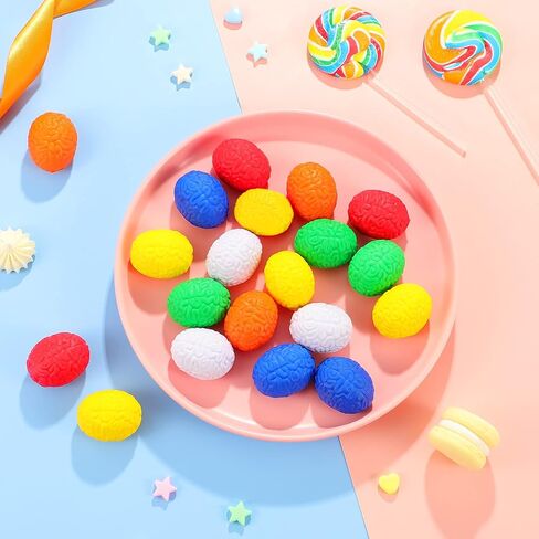 20 Pieces Mini Brain Stress Ball Halloween Brain Toy Hand Muscle Exercise Pressure Ball for Teens and Adults Improving Grip Strength Object Recognition Props Release Pressure, 6 Colors in Saudi Arabia