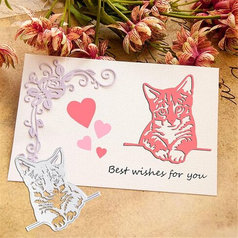 قوالب قطع معدنية للقطط من OOTSR، قطع قوالب سكرابوكينغ لصناعة البطاقات / صناعة الورق / النقش / ديكور ألبوم الصور / صناعة يدوية / هدية in Kuwait