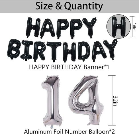 24th Black Silver Birthday Party Decorations for Men Women, Happy 24 Birthday Party Supplies with Black Happy Birthday Banner, Silver Foil Stars, Happy Birthday Balloons for 24th Birthday in Kuwait