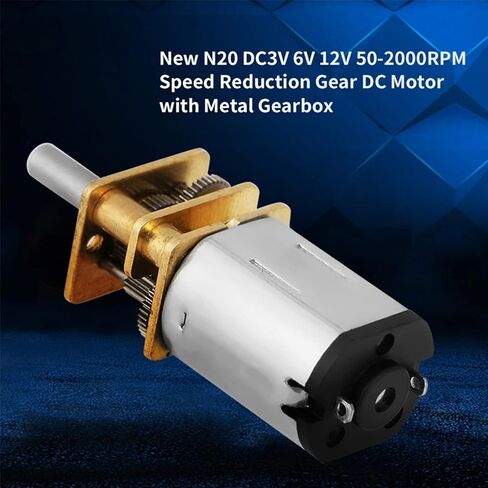 Kadimendium N20 DC3V 6V 12V 50-2000RPM Speed Reduction Gear DC Motor with Metal Gearbox DIY Electric Toys Small Cars Robots Model in Saudi Arabia