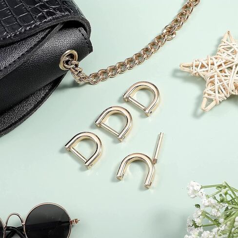 J-chi D حلقة DIY بها بنفسك الجلود الحرفية محفظة استبدال صالح 3/4 بوصة حزام D-حلقات المسمار في تكبل حدوة الحصان U شكل 4 قطعة in Kuwait