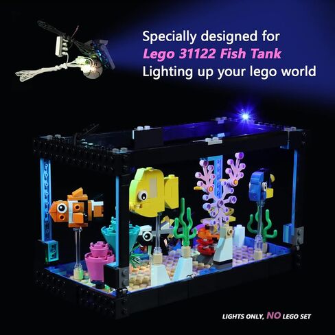 LED Lights for (Lego Creator Fish Tank 31122 Exclusive 3-in-1 Building Set), Third Party Lighting Kits Accessories for Lego Fans Compatible with Lego 31122 Aquarium (Lights Only, No Lego Set) in Saudi Arabia
