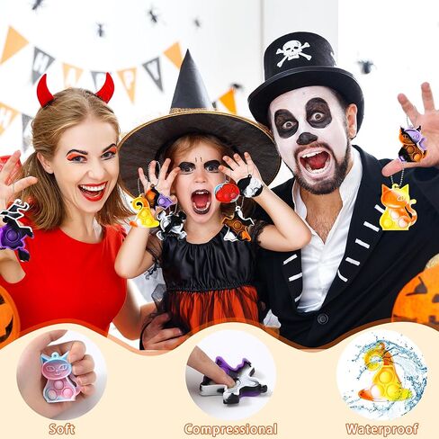 63 قطعة من ألعاب BYTINO Pop Fidget Toys Pack Mini Pop Keychain Toys السائبة هدايا حفلات الهالوين للأطفال خدعة أو أكياس هدايا هدايا لعبة مكتب تخفيف التوتر (63 قطعة سلسلة مفاتيح + 63 قطعة بطاقة تهنئة) in Kuwait