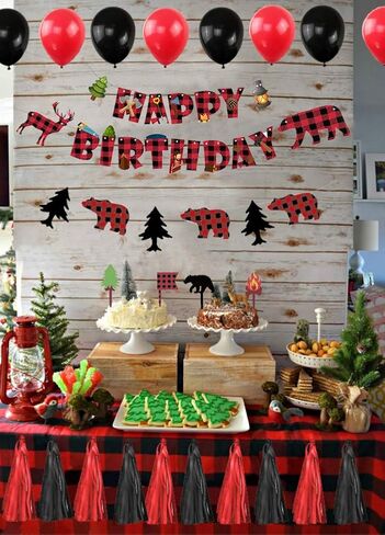 Lumberjack Party Supplies Birthday Party Decorations and Favors Set for Baby Shower, Birthday Party Decor in Saudi Arabia