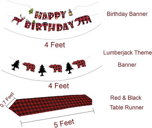 Lumberjack Party Supplies Birthday Party Decorations and Favors Set for Baby Shower, Birthday Party Decor in Saudi Arabia