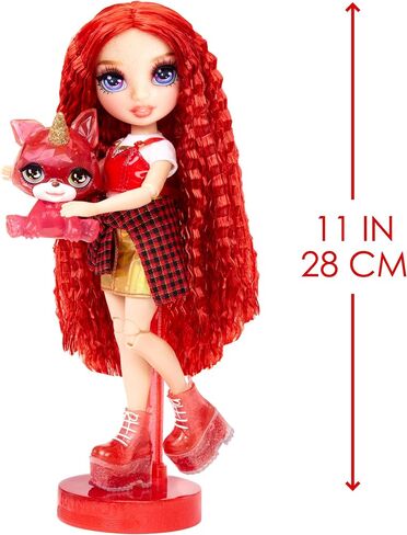 Rainbow High Ruby (Red) with Slime Kit & Pet - Red 11" Shimmer Doll with DIY Sparkle Slime, Magical Yeti Pet and Fashion Accessories, Kids Gift 4-12 Years in Saudi Arabia