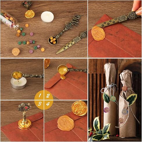 مجموعة أقلام وحبر CunMei، مع قلم ريشة دفتر ملاحظات جلدي، قلم غمس، طقم ختم ختم الشمع، هدية قلم الخط للنساء والرجال. (الطاووس) in Kuwait