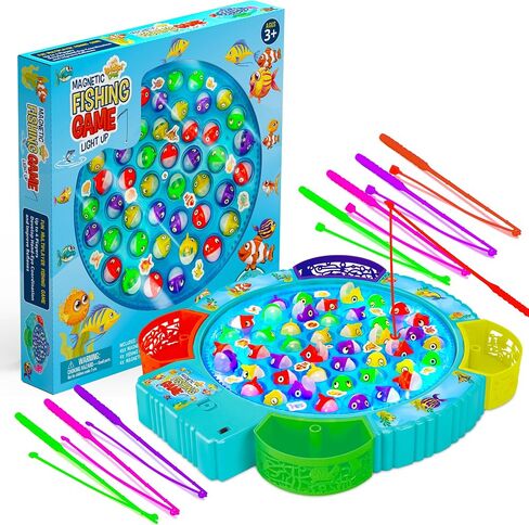 IPIDIPI TOYS Fishing Game for Kids, 45 Fish and 8 Poles - Magnetic Fish Toy in Saudi Arabia