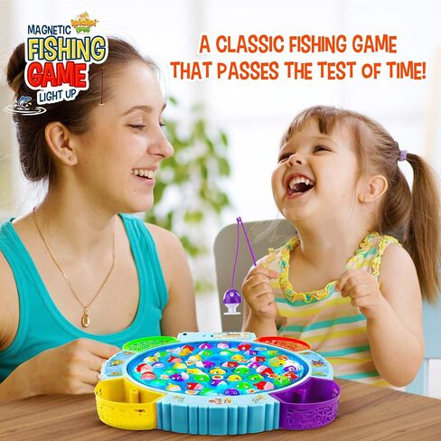 IPIDIPI TOYS Fishing Game for Kids, 45 Fish and 8 Poles - Magnetic Fish Toy in Saudi Arabia