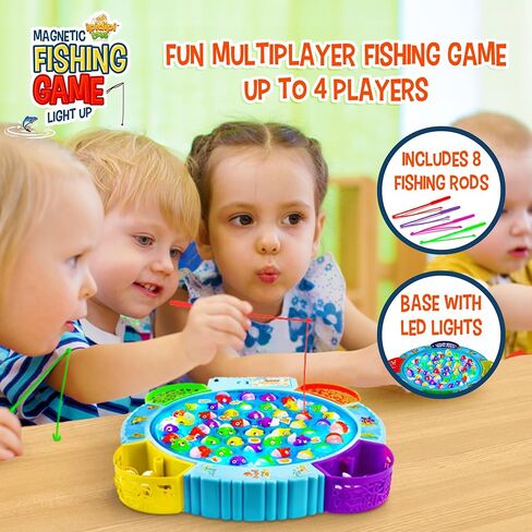 IPIDIPI TOYS Fishing Game for Kids, 45 Fish and 8 Poles - Magnetic Fish Toy in Saudi Arabia