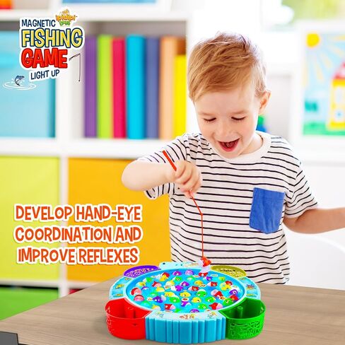IPIDIPI TOYS Fishing Game for Kids, 45 Fish and 8 Poles - Magnetic Fish Toy in Saudi Arabia