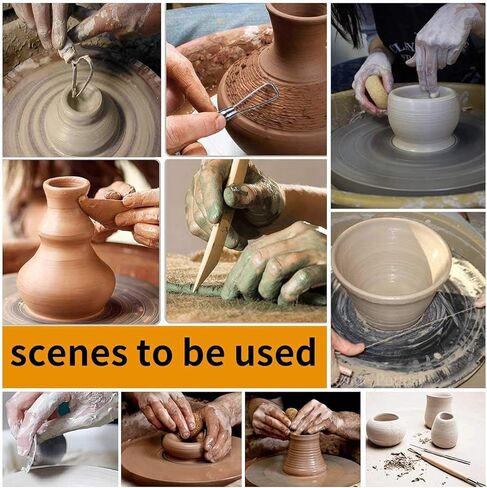 Augernis Ceramic Clay Tools, 45Pcs Pottery Sculpting Tools Set with Wooden Handles for Pottery Modeling, Smoothing, Carving, Beginners Kid's After Classes Club in Kuwait