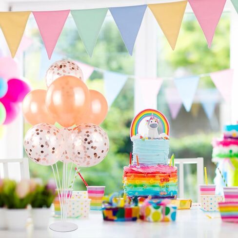 مجموعة حامل بالون تينابليس مكونة من مجموعتين من حامل بالونات سطح المكتب الشفاف مع 7 عصي بالون، 7 أكواب بالون وقاعدة بالون واحدة لأعياد الميلاد | حفلات الزفاف، العطلات، زينة الذكرى السنوية in Kuwait