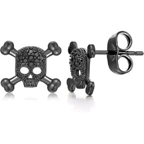 Stainless Steel Skull Stud Earrings Black Punk Rock Gothic Earrings for Men and Women in Kuwait