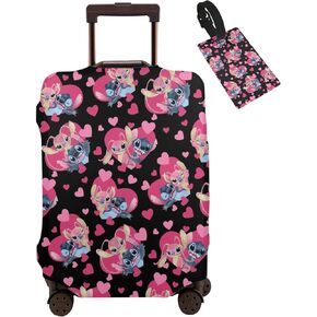 ISUNIET حقيبة السفر الغطاء الواقي حقيبة الجذع قابل للغسل غطاء الأمتعة المرنة يناسب 18 "-32" حقيبة حامي الأمتعة مع سحاب مخفي هدايا للنساء الفتيات لطيف 18 متوسطة in Kuwait