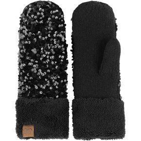 C.C Sequin Mittens For Women - Stretchable Soft Warm Cold weather Winter Gloves