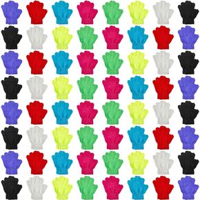 64 Pairs Kid's Winter Gloves Soft Warm Knitted Gloves Full Fingers Stretchy Knit Kids Gloves Cold Weather Children's Cashmere Gloves Kids' Chenille Gloves Mittens for Girls, Boys Kids Toddler Winter in Saudi Arabia