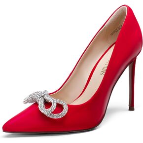 DREAM PAIRS Women's High Heels for Women Classic Pointed Closed Toe Heels Sexy Sparkly Rhinestone Stiletto Pumps Elegant Versatile Wedding Bridal Party Dress Shoes