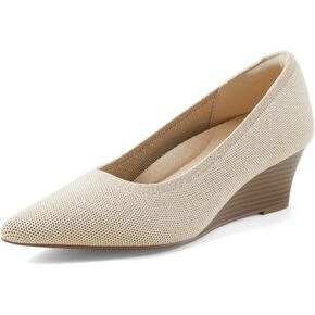 Arromic Women's Wedge Pumps Pointed Low Heel Wedge Dress Shoes Closed Toe Wedges Pumps for Women Comfort Work Casual Daily Dressy - 2inch