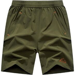 Rdruko Men's Quick Dry Hiking Shorts Lightweight Running Gym Outdoor Active Shorts with Zipper Pockets