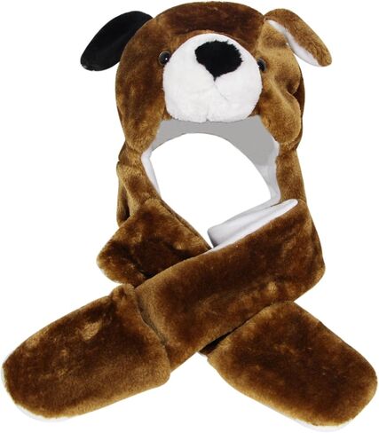 Bioterti Plush Novelty Animal Hat 3 in 1 Beanie with Long Paw Scarf, Mitten Combo in Saudi Arabia