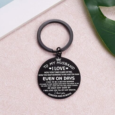Aesnefe to My Husband Keychain from Wife I Love You Gift for Hubby Spouse Valentines Day Keyring Gifts for Him Men Jewelry for Anniversary Engagement Wedding Birthday Christmas in Saudi Arabia